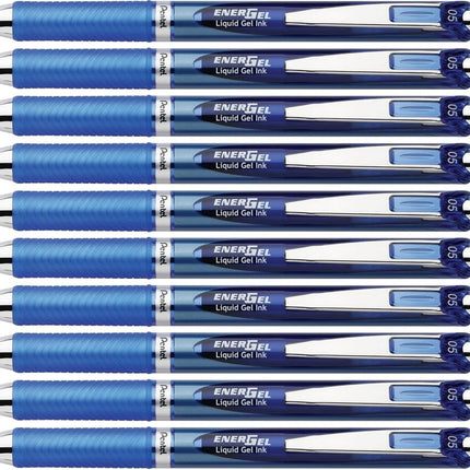 Bolígrafos Pentel Energel con Punta de Aguja de 0,5 mm - Bolígrafo de Gel Líquido Retráctil Rtx - Tinta Azul - Paquete de 10