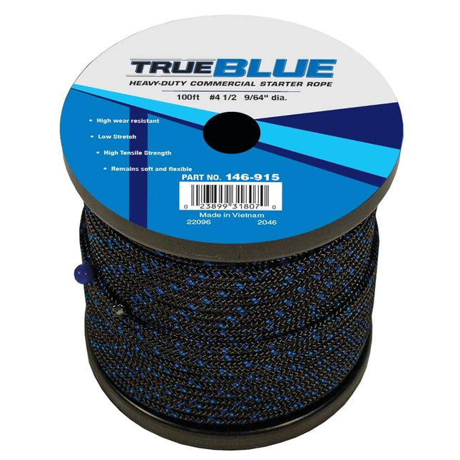 Stens New Trueblue 100' Starter Rope 146-915 Compatible with Size 4 1/2, Diameter 9/64", Length 100', Made ByAn OEM Supplier, Packaging typeBranded Spool, High wear Resistant, Low Stretch