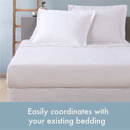 Today’s Home Cotton Blend Bed Skirt Dust Ruffle Classic Tailored Styling 14" Drop King, White