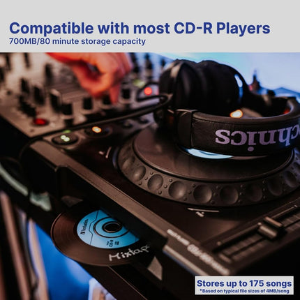 Verbatim CD-R Blank Discs 700MB 80min 52X Recordable Disc for Data and Music with Digital Vinyl Surface - 50pk Spindle Blue/Green/Orange/Pink/Purple