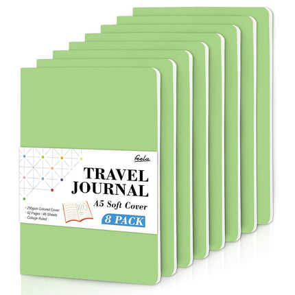 feela 8 Pack Soft Cover Journal Bulk, Notebooks Co