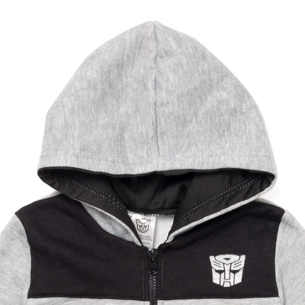 Sudadera con capucha y media cremallera de Transformers Optimus Prime Bumblebee Megatron para niños pequeños y grandes, gris, 2 años