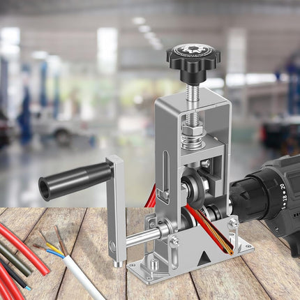 Manual Wire Stripper Machine Gauge Wire 0.04-1 Inch, Scrapping Copper Cable Stripping Machine, Drill Powered/Hand Crank Dual-Drive Wire Stripper Tool for Scrap Copper Recycling & Electrical Work