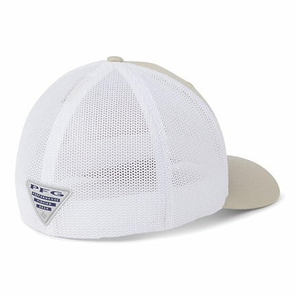 Columbia Unisex Pfg Mesh Ball Cap, Fossil, Grill, White, Bass, Large/X-Large