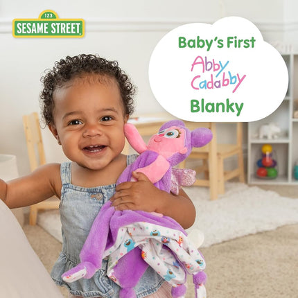 KIDS PREFERRED Sesame Street Abby Cadabby Blanky Made of Soft Material with Knotted Corners and Pacifer Loop for Babies and Infants