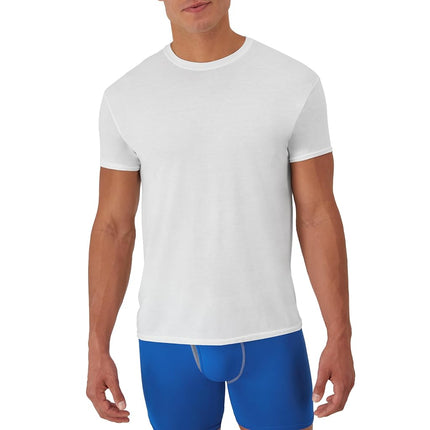 Hanes Men's X-temp Comfort Cool Crewneck 5-pack Undershirt, White, M UK