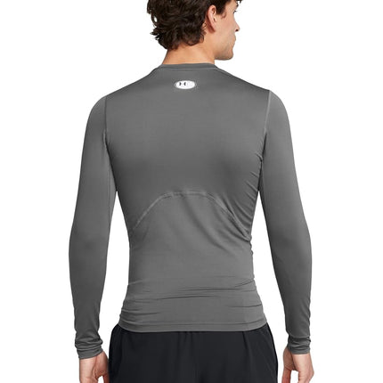Under Armour UA HG Armour Comp LS - Long Sleeve - Tops - Castlerock/White - Size: MD