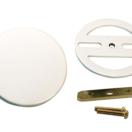 Westbrass 493144H-50 14" SCH. 40 ABS Bath Waste & Overflow Assembly with Tip-Toe Drain Plug and Illusionary Faceplate, White