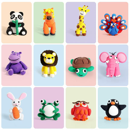 Helsort Air Dry Clay Kit for Kids 6-12, 12 Animal Pots & Sculpting Tools