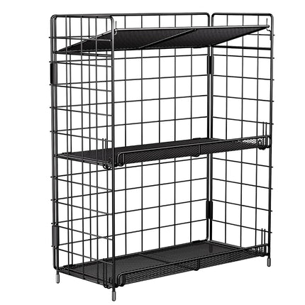 DTUQYX Organisateur d'étagère à épices, étagère à épices à 3 niveaux réglable en hauteur pour armoire, sans installation, étagère de rangement pliable polyvalente, convient pour la cuisine/la salle de bain/la maison/le bureau