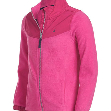 Nautica Girls' Fleece Full-Zip Jacket, Rose, 12-14