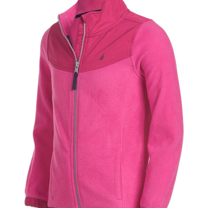 Nautica Girls' Little Fleece Full-Zip Jacket, Rose, 5