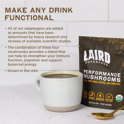 Mezcla de Hongos para el Rendimiento Laird Superfood 90g