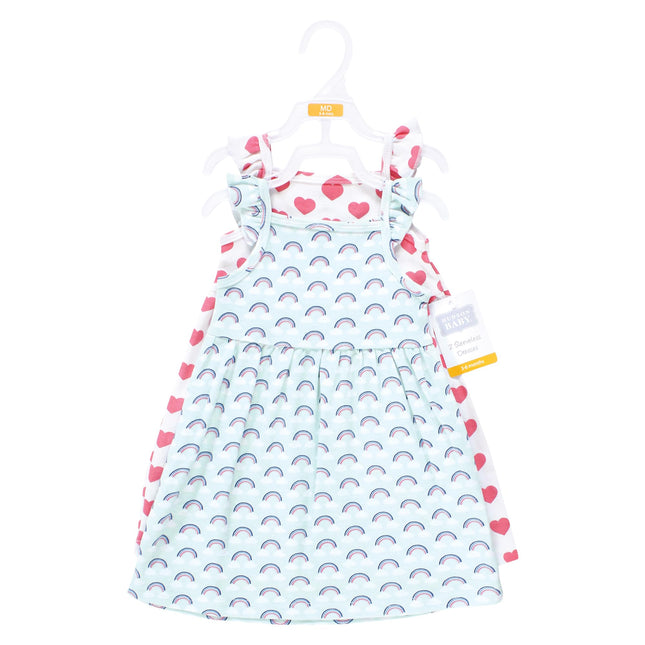 Vestidos de algodón para bebé niña Hudson Baby, Cloudy Rainbow, 0-3 meses