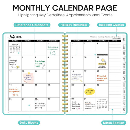Taja Planner 2026-2027, 8.5" x 11" Calendar Planner, Jul 2026-Jun 2027