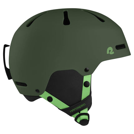 Retrospec Comstock Youth Ski & Snowboard Helmet for Kids - Durable ABS Shell, Protective EPS Foam & Cooling Vents - Adjustable Fit for Boys & Girls - Matte Forest, 52-55cm Small, (4799)