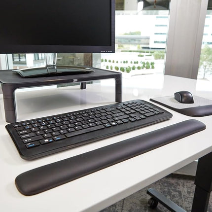 3M Gel Wrist Rest for Keyboard, 19 in x 1.9 in, Black