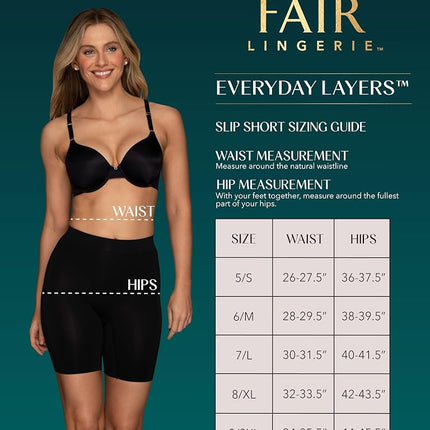 Shorts gainants sans coutures Vanity Fair pour femme, invisibles sous les robes, jupes et pantalons, légèrement lissants - Anti-frottements - Noir nuit, TTP