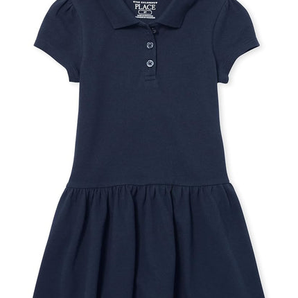 Vestido polo de piqué de manga corta para bebé y niña de The Children's Place, Tidal, 3T