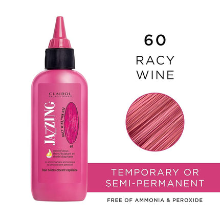 Clairol Professional Jazzing Semi-Permanent Hair Color, No.60 Racy Wine, 3 oz.