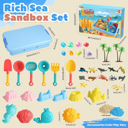 FRUSE Play Sea Sand Art Kit with 1 KG Play Sand and Sea Animal Toy for Kids