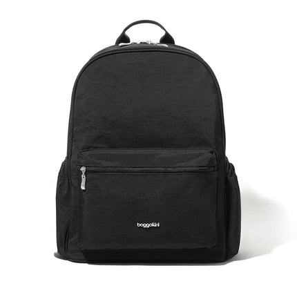 Baggallini On The Go Laptop Travel Backpack Lightweight Water-Resistant Work Bag w/RFID, Padded Interior & Luggage Sleeve, Black Neoprene, One Size, On the Go Laptop Travel Backpack Lightweight