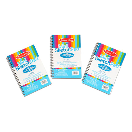 Melissa & Doug Mini Bloc de papier à croquis (15 x 23 cm) - 50 feuilles, paquet de 3