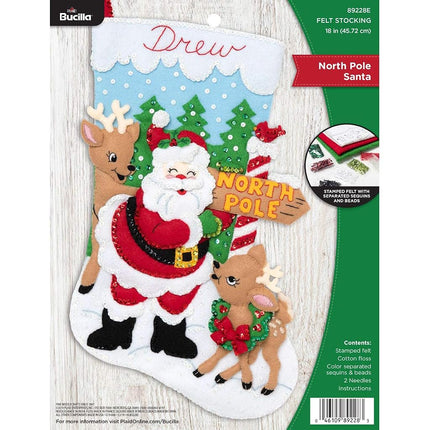 Bucilla Felt Applique Christmas Stocking Kit, 18",