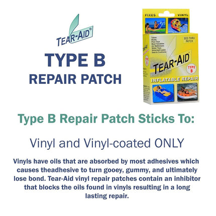 Tear-Aid Vinyl Inflatable Repair Kit, Yellow Box Type B
