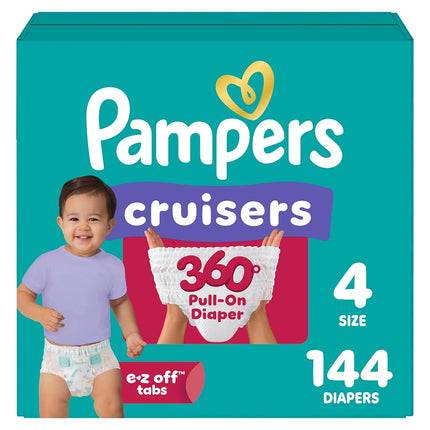 Diapers Size 4, 144 Count - Pampers Pull On Cruise