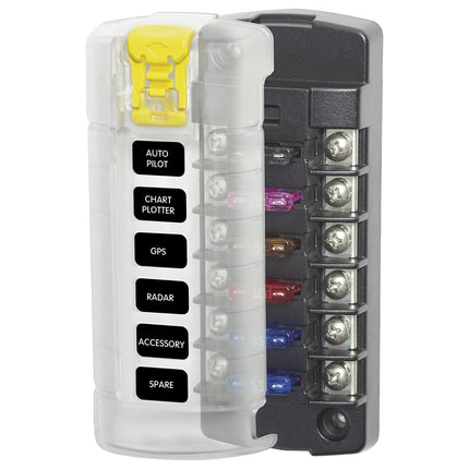 Blue Sea Systems 5035 ST Blade Fuse Block 6 Circuit Independent with Cover