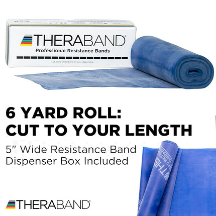TheraBand Resistance Bands, 5.5m Roll Professional Latex Elastic Band For Upper & Lower Body, Core Exercise, Physical Therapy, Pilates, Home Workouts, Rehab, Blue, Extra Heavy, Intermediate Level 5