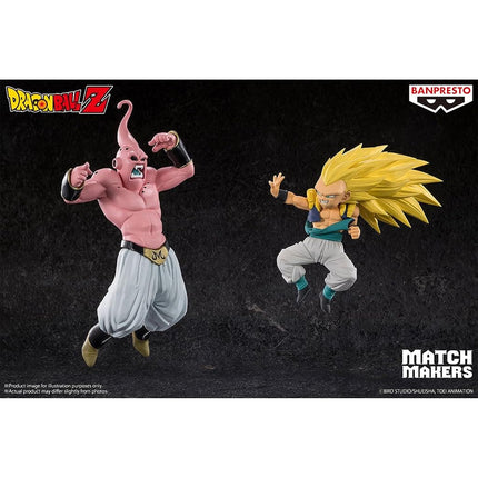 BANPRESTO Gotenks Super Saiyan 3, Vs Majin Buu, Dragon Ball Z, Match Makers, 11 cm, BP28822P Multicolor, Collectible Figure, Optimal for Anime Fans