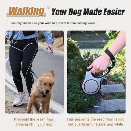 MIGHTYDUTY Retractable Dog Lead 8m for Medium Large dogs, Grey