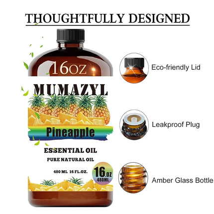 Pineapple Essential Oil, Pineapple Oil 16 Fl Oz 480ML for Diffuser Humidifier Yoga Cleaning DIY Candle Soap Making MUMAZYL Essential Oils