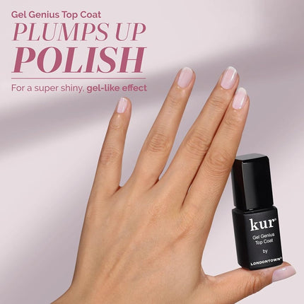 LONDONTOWN kur Pink Conceal & Go Duo Set, Includes Pink Nail Illuminating Concealer & Gel Genius Top Coat, 2 Piece Set, 0.4 Fl Oz