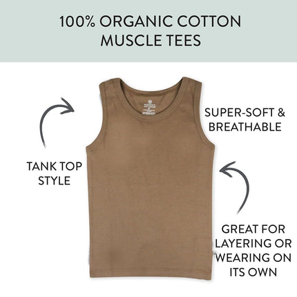 HonestBaby Camisetas sin mangas de algodón 100% orgánico unisex para bebés y niños pequeños, a rayas Drifting Sage, 0-3 meses