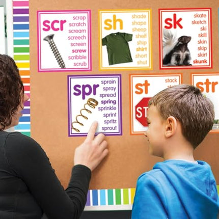 Colorful Photo Cards Digraphs and Blends Bulletin Board