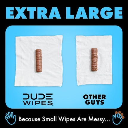 DUDE Wipes - Flushable Wipes - Unscented 8 Pack + Mint Travel Pack, 402 Wipes - Extra Large Dispenser Wet Wipes with Vitamin E & Aloe For Men - Septic and Sewer Safe