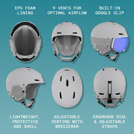 Retrospec Zephyr Ski & Snowboard Helmet for Adults - Adjustable with 9 Vents - Impact Resistant ABS Shell & EPS Foam - Matte Rose, Large 59-62cm
