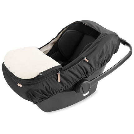 Skip Hop All Seasons Baby Car Seat Cover 4 in 1 Universal Fit with UPF40+ Sunshade and Water Resistant Fabric Oat