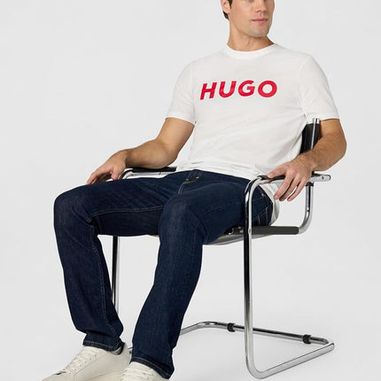 HUGO Boss Men's Print Logo Short Sleeve T-Shirt, White, XL