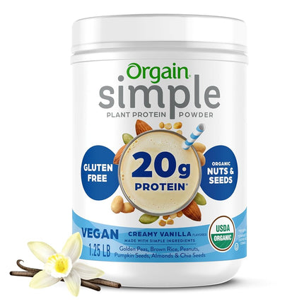 Orgain Simple Organic Plant Protein Powder, Vanill