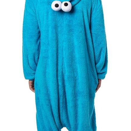 Sesame Street Unisex Costume Union Suit One Piece Pajama Outfit, Adult Cookie Monster, XX-Large-3X-Large