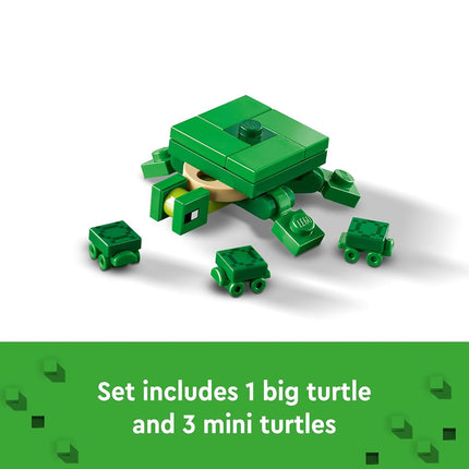 LEGO Minecraft The Turtle Beach House Toy with Animal Figures & Mobs, plus Accessories incl. a Crafting Table - Gaming Gift for 8+ Year Old Boys & Girls - 21254