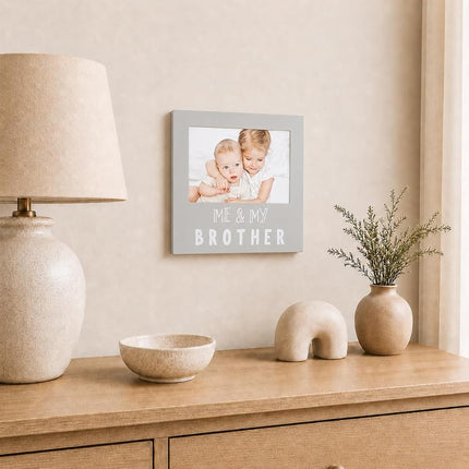 Pearhead Me and My Brother Sentiment Photo Frame,Sibilng Pictures, Gray,1 Count(Pack of 1)