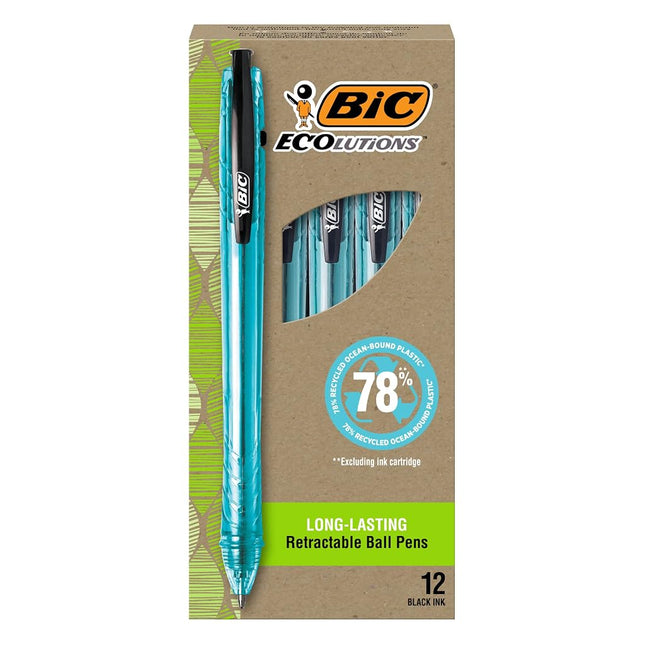 Bic ReVolution Ocean Retractable Ballpoint Pen, Black