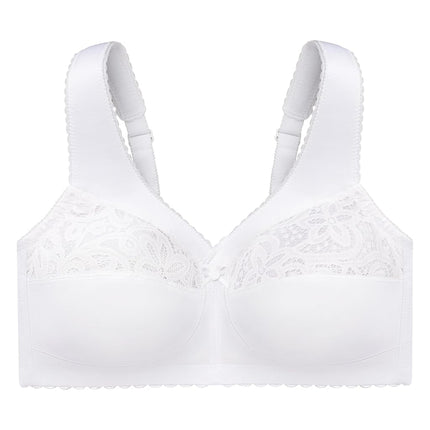 Glamorise MagicLift Cotton Support Wirefree Bra 1001 (Women's & Women's Plus) White