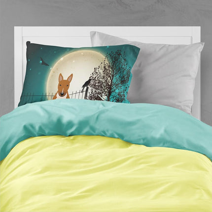 Caroline's Treasures Funda de almohada estándar de tela roja de Halloween con diseño de bull terrier aterrador BB2324PILLOWCASE, multicolor