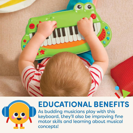 Battat Crocodile Toy Keyboard with 5 Settings and Songs, Musical
